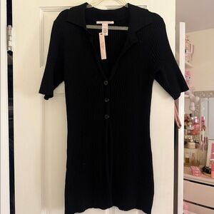 Victoria’s Secret Luxe Ribbed Knit Collared Short-Sleeve Cardigan